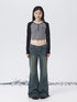 Achihara Los Angeles Stripe Spliced Crop Tee-1