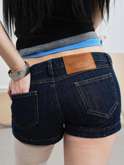 Lukasi Super Low-Rise Denim Hot Shorts