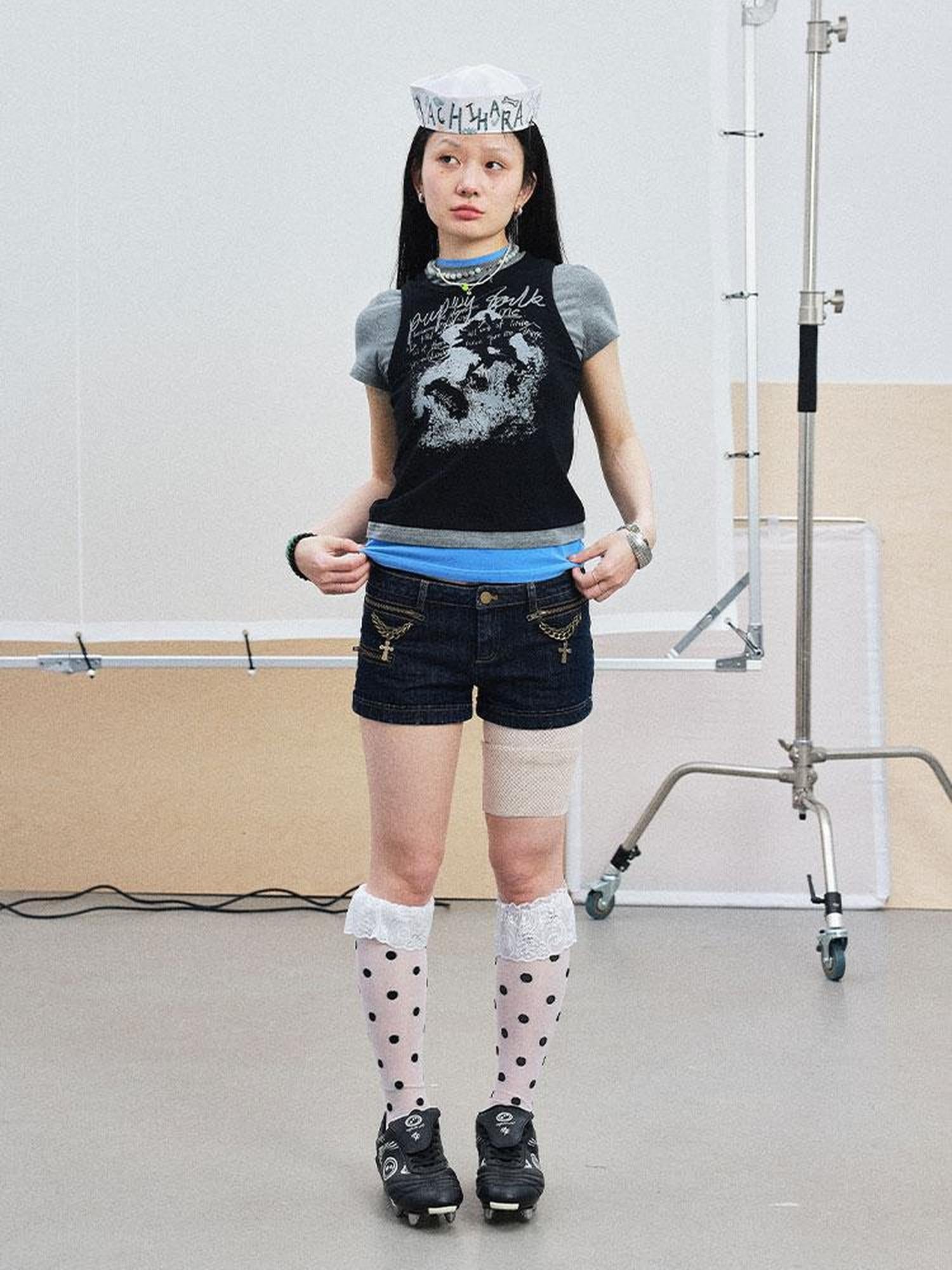 Achihara Lukasi Super Low-Rise Denim Hot Shorts