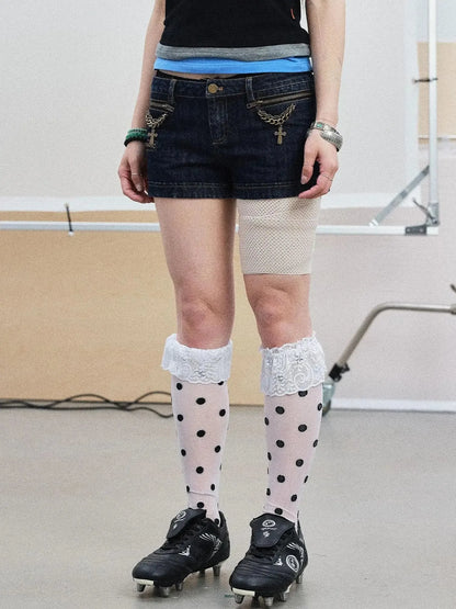 Lukasi Super Low-Rise Denim Hot Shorts