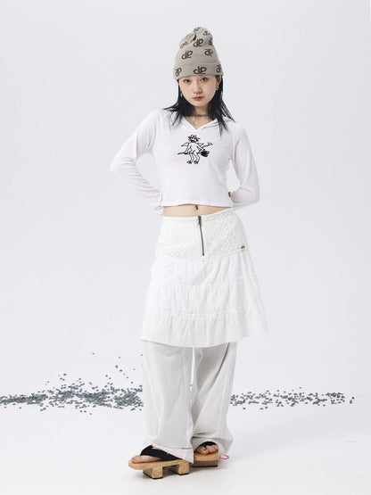Achihara Magic Broom Print Hooded Long Sleeve Tee-4