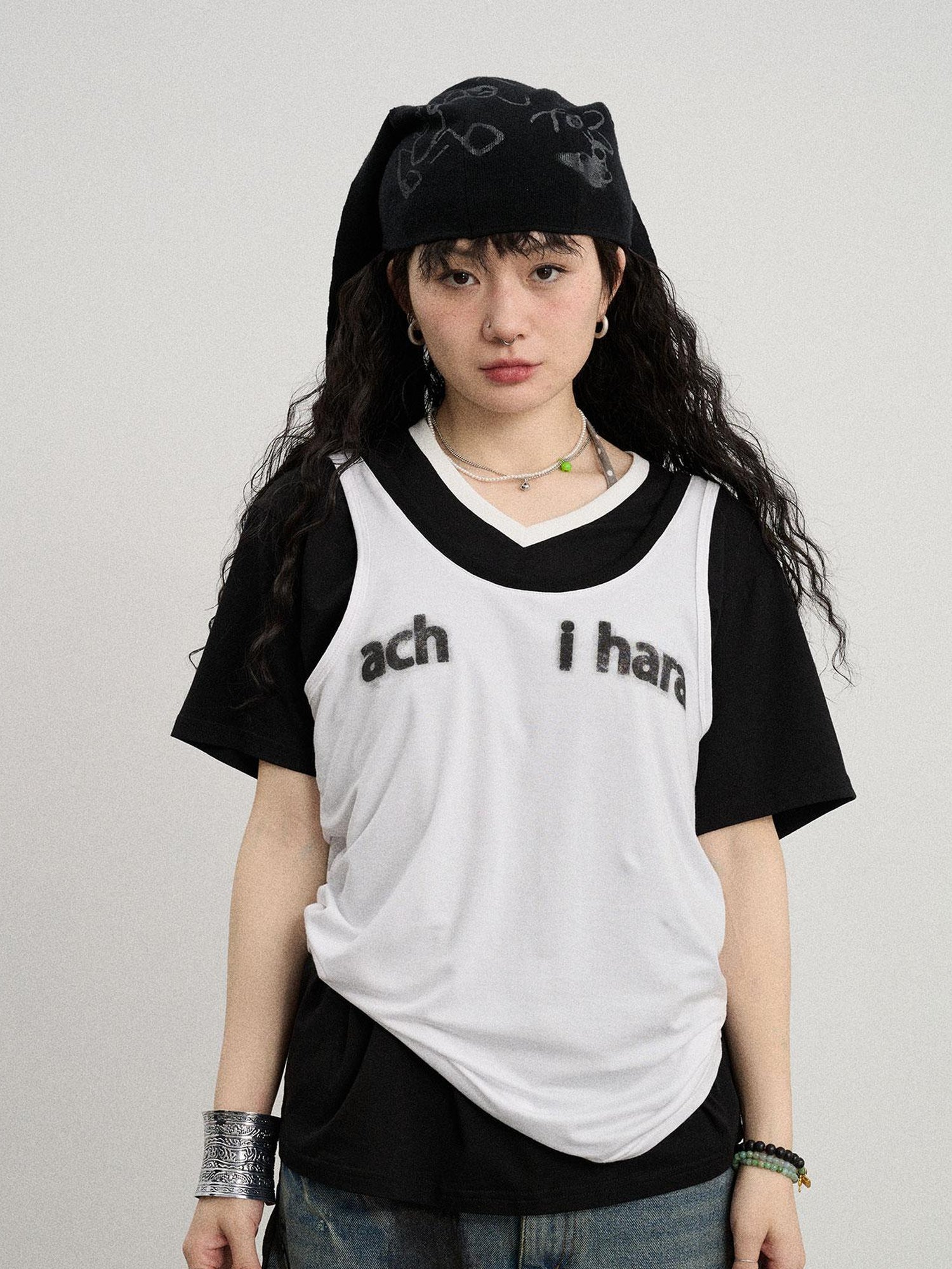 Achihara Melting Ice V-Neck Slip Top