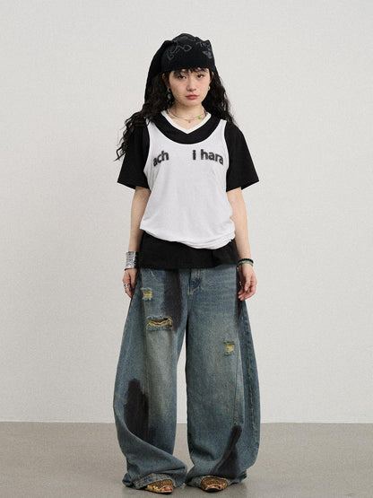 Achihara Melting Ice V-Neck Slip Top