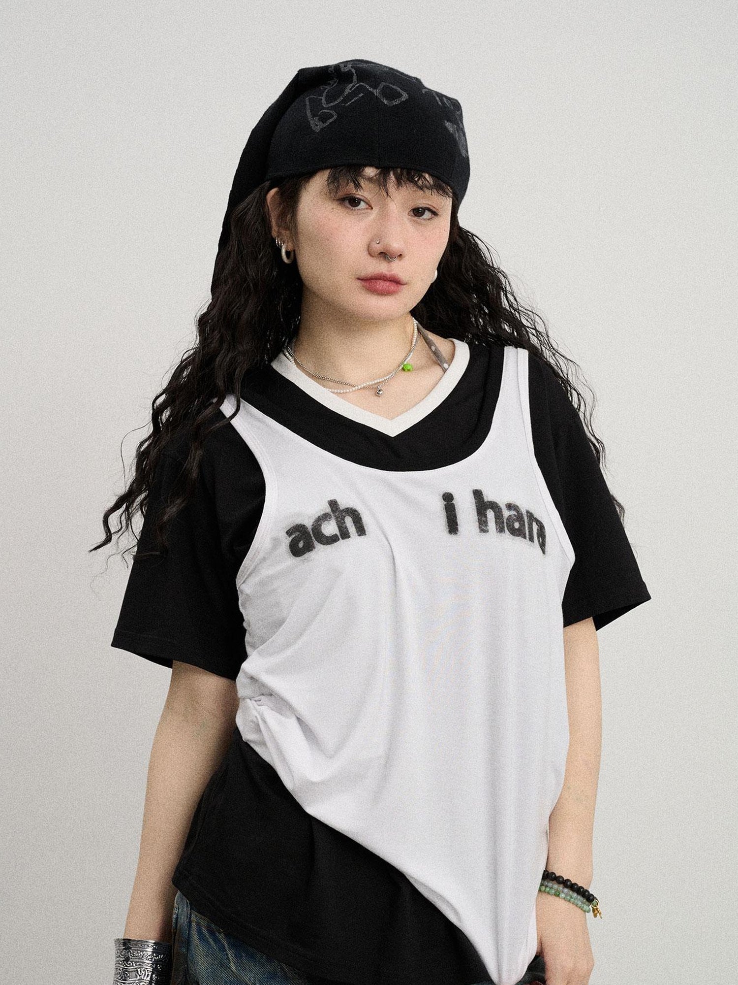 Achihara Melting Ice V-Neck Slip Top