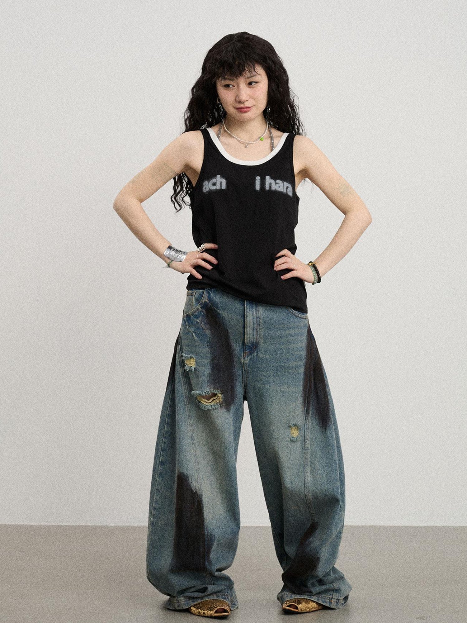 Achihara Melting Ice V-Neck Slip Top