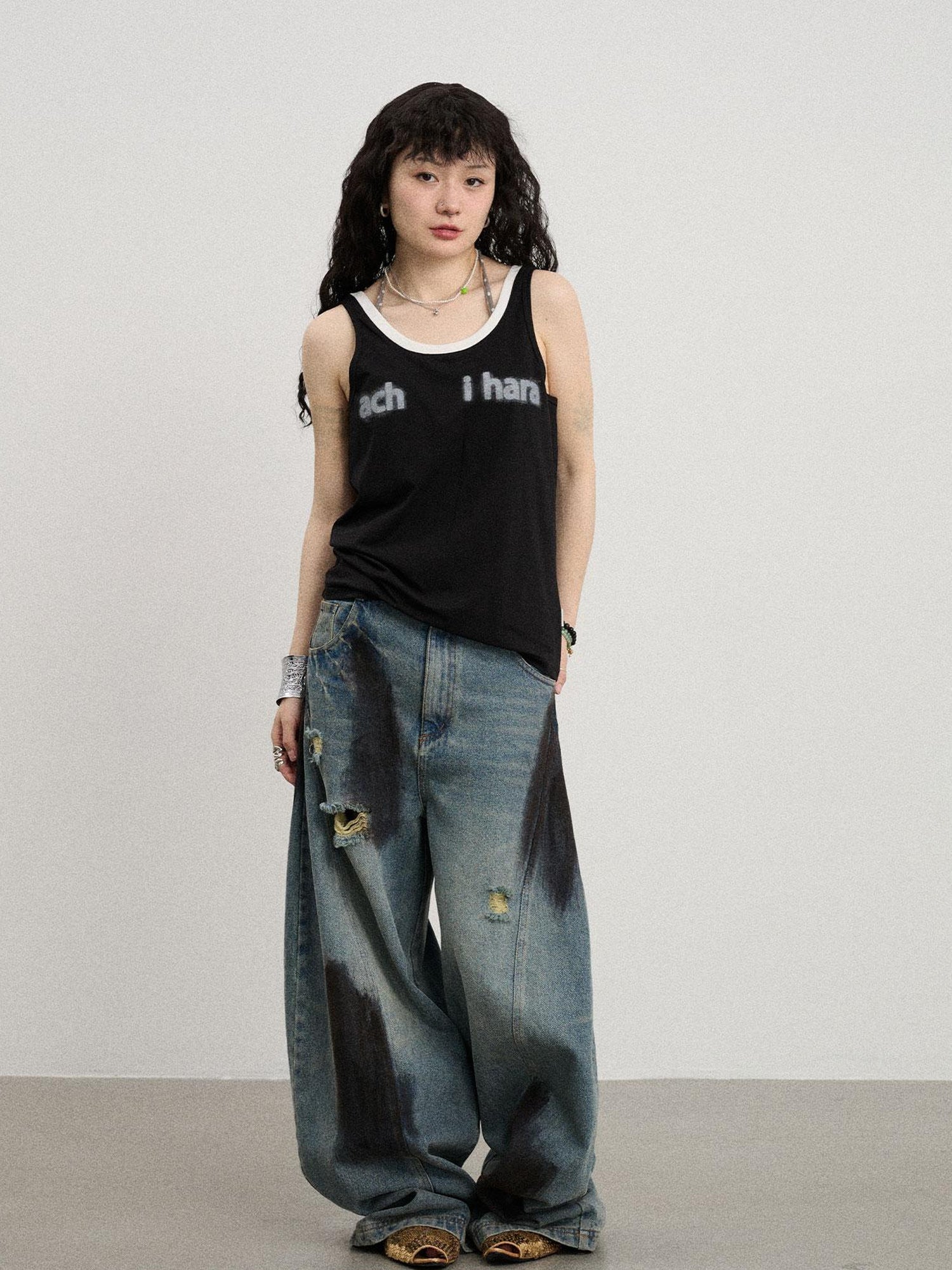 Achihara Melting Ice V-Neck Slip Top