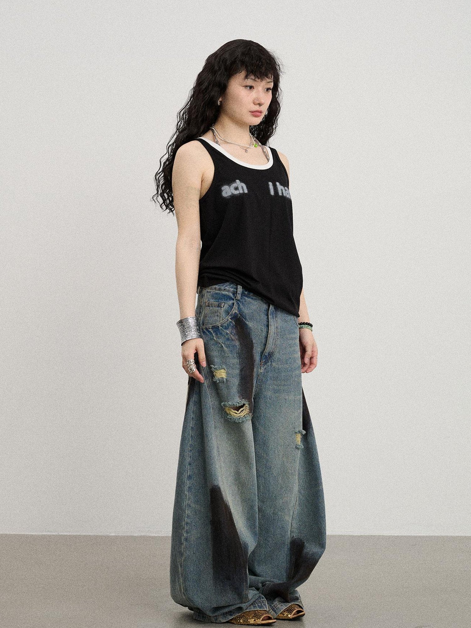 Achihara Melting Ice V-Neck Slip Top