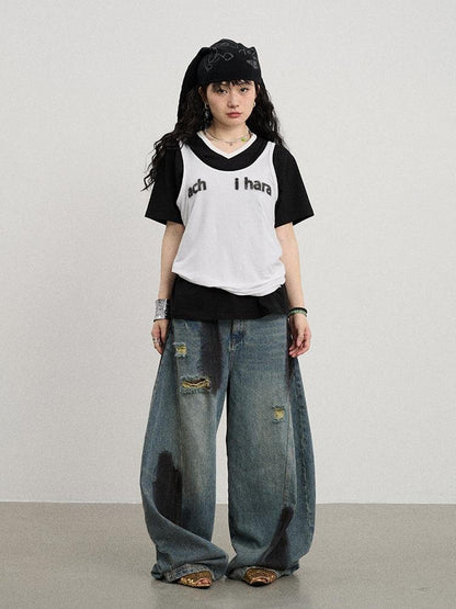 Achihara Melting Ice V-Neck Slip Top