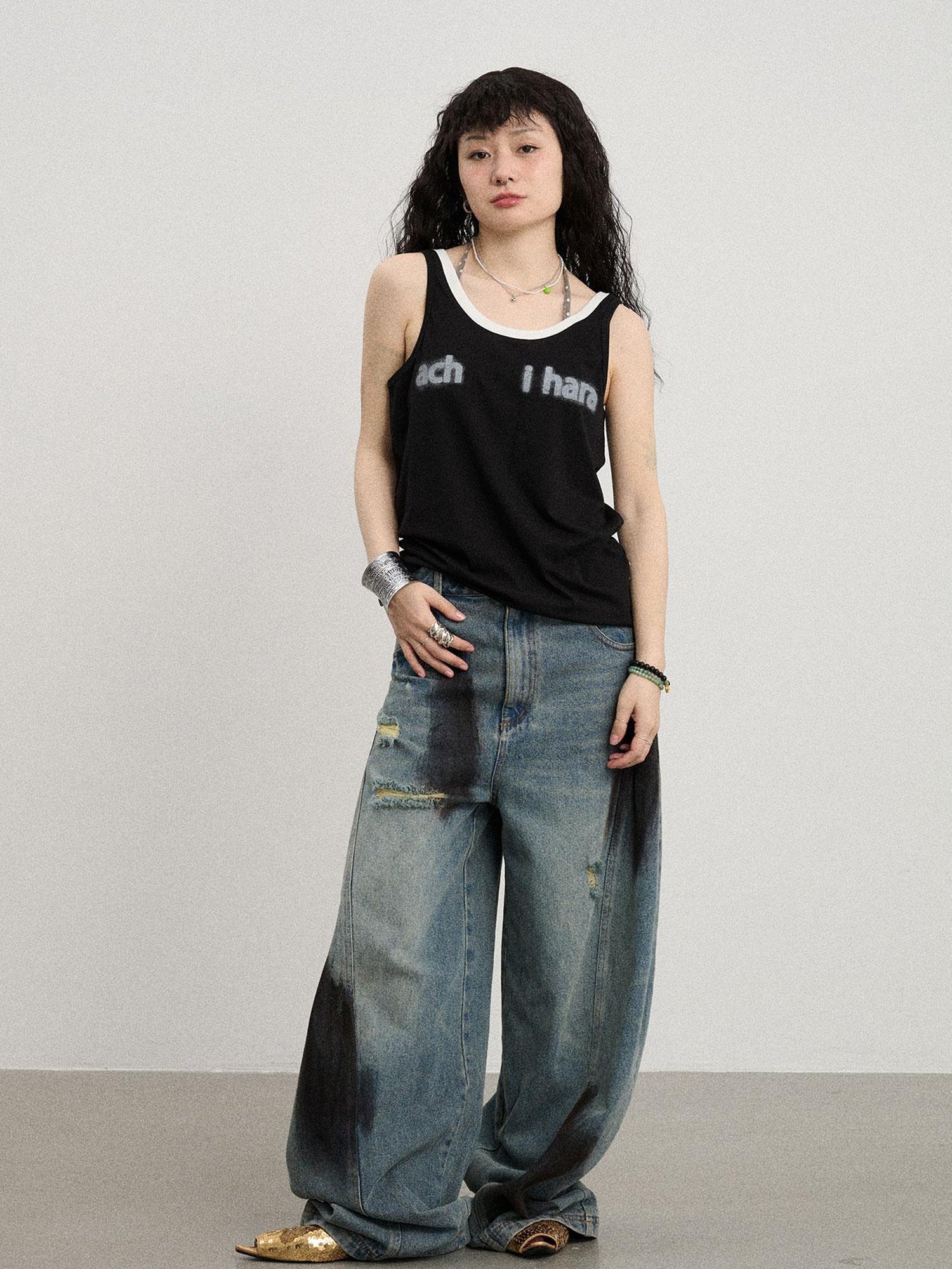 Achihara Melting Ice V-Neck Slip Top