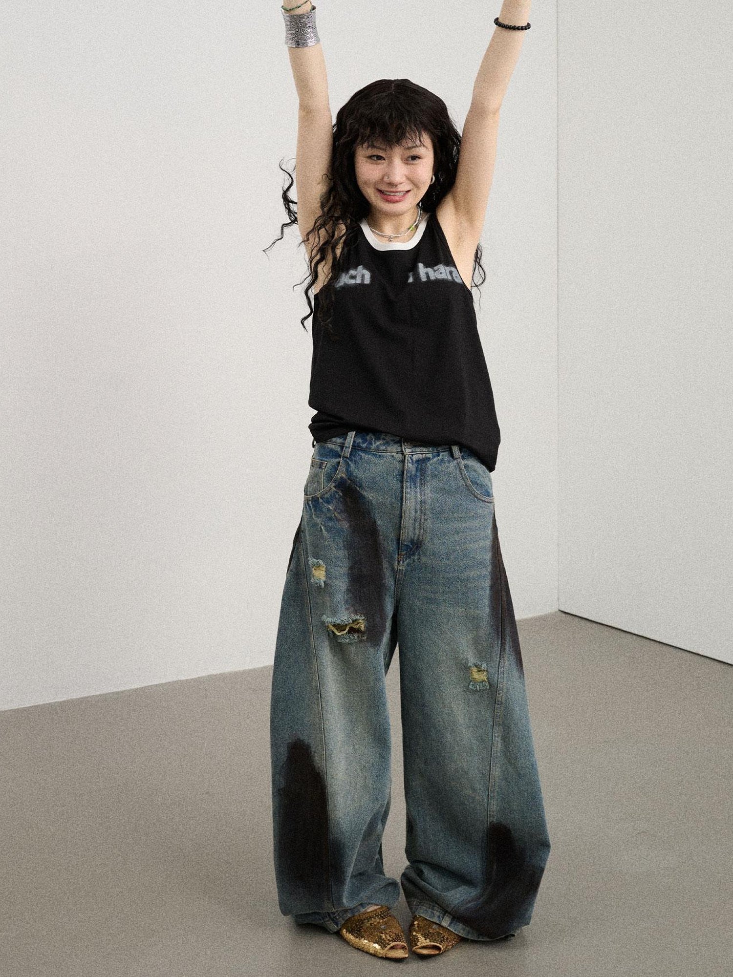 Achihara Melting Ice V-Neck Slip Top