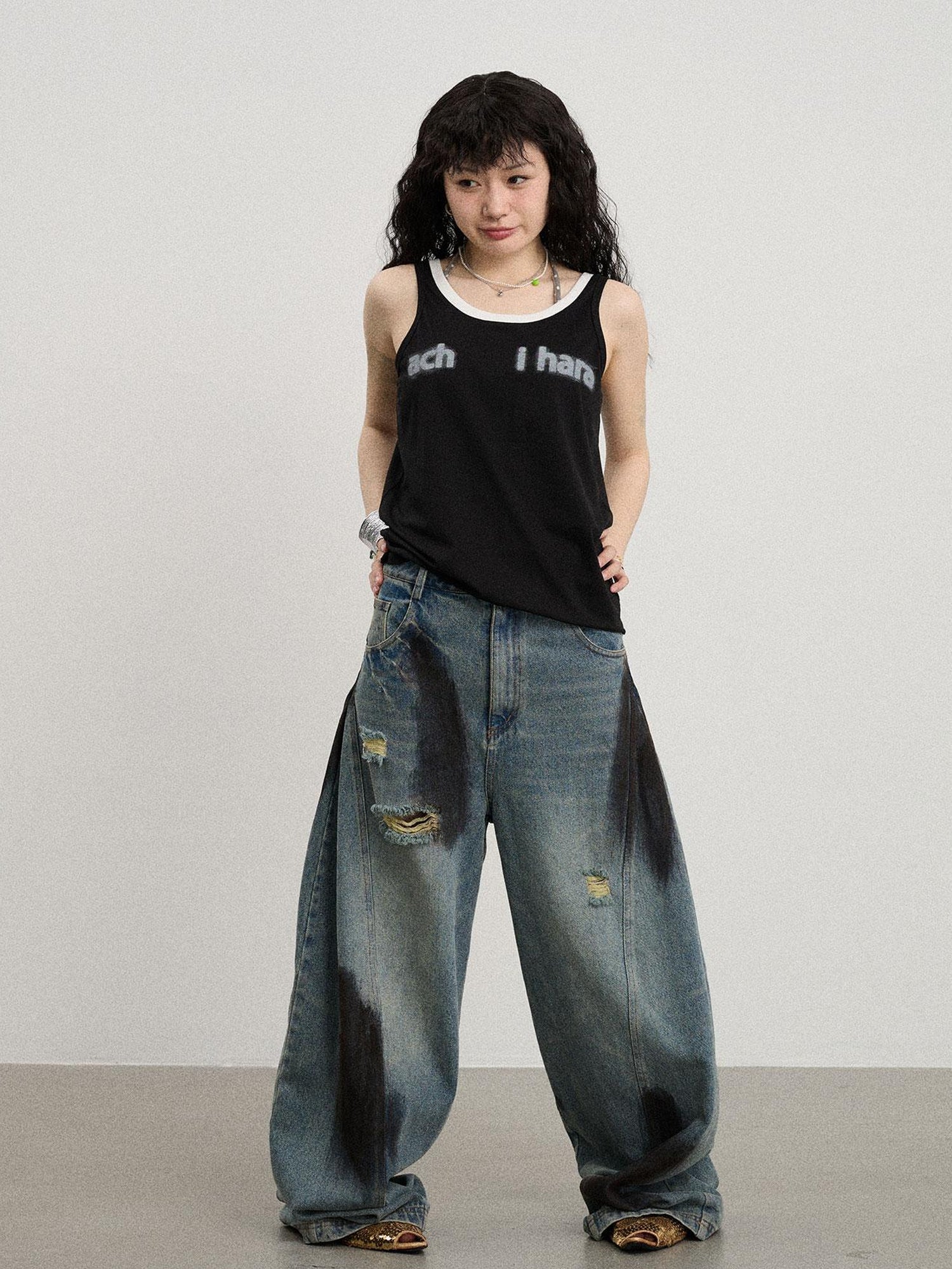 Achihara Melting Ice V-Neck Slip Top