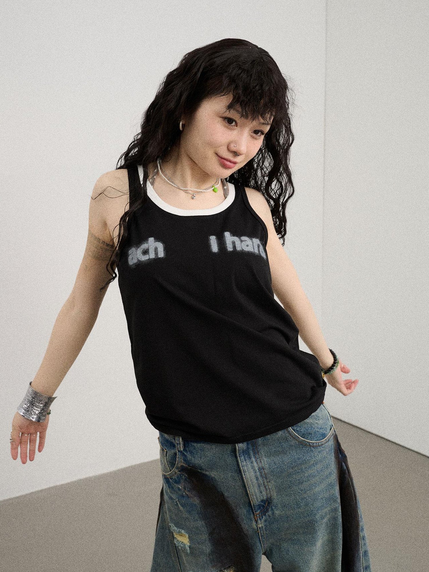 Achihara Melting Ice V-Neck Slip Top