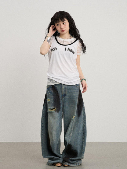 Achihara Melting Ice V-Neck Slip Top