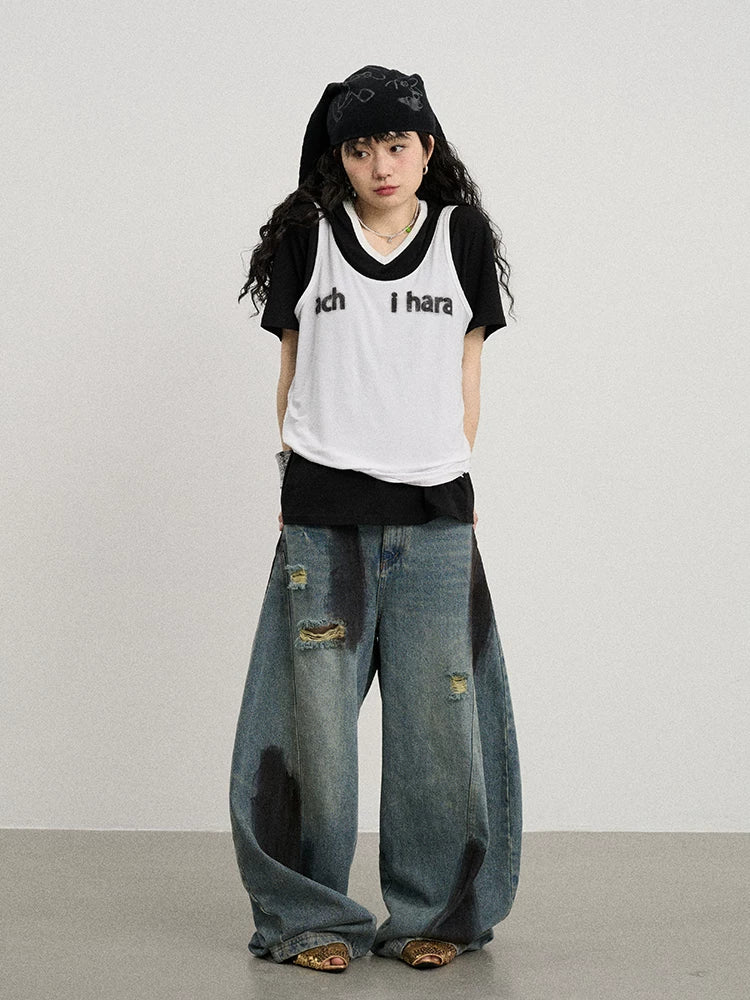 Achihara Melting Ice V-Neck Slip Top-3