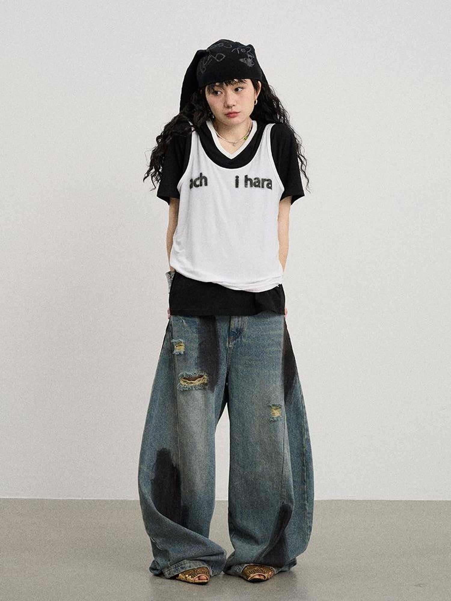 Achihara Melting Ice V-Neck Slip Top