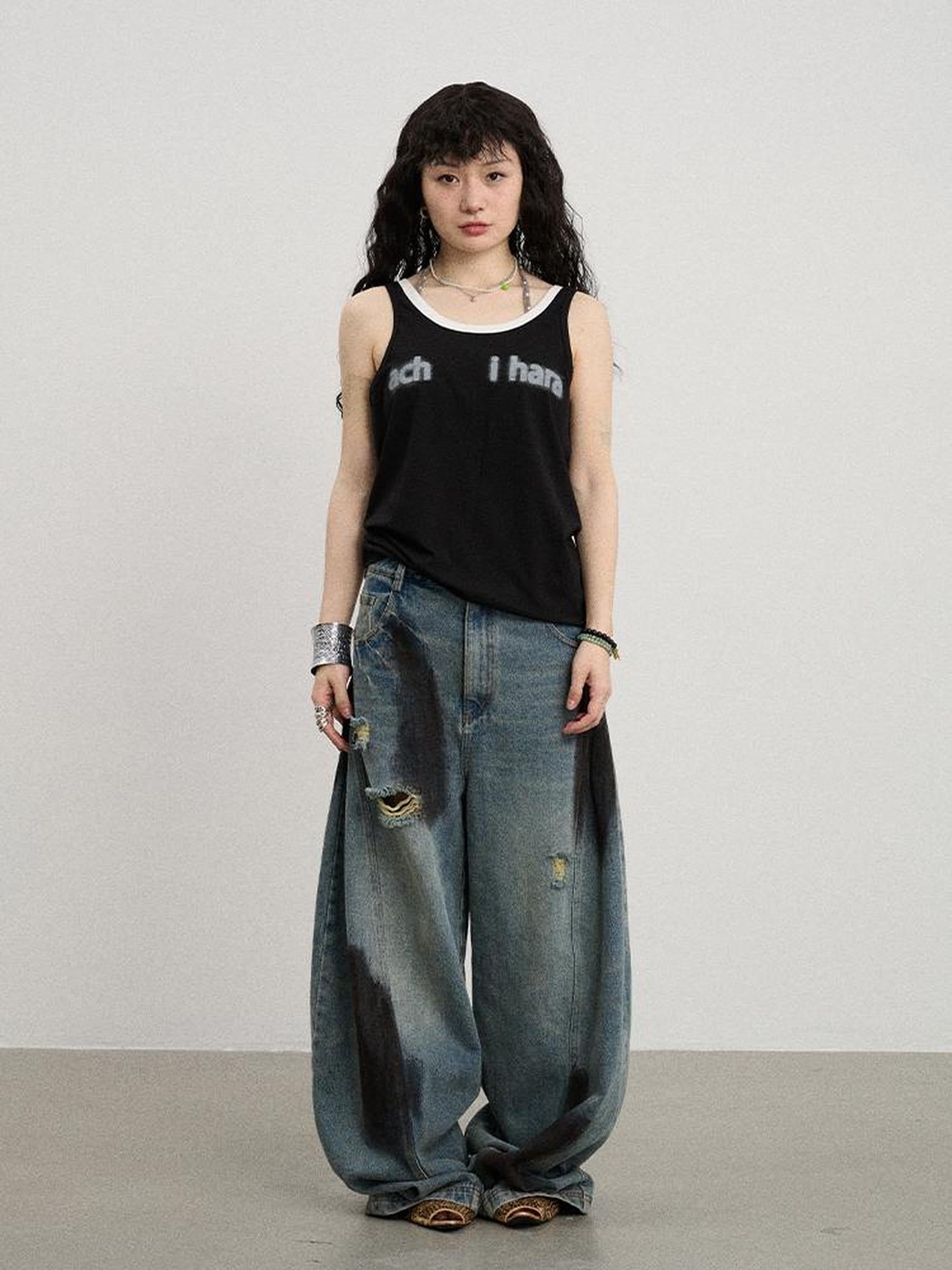 Achihara Melting Ice V-Neck Slip Top