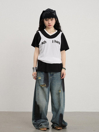 Achihara Melting Ice V-Neck Slip Top