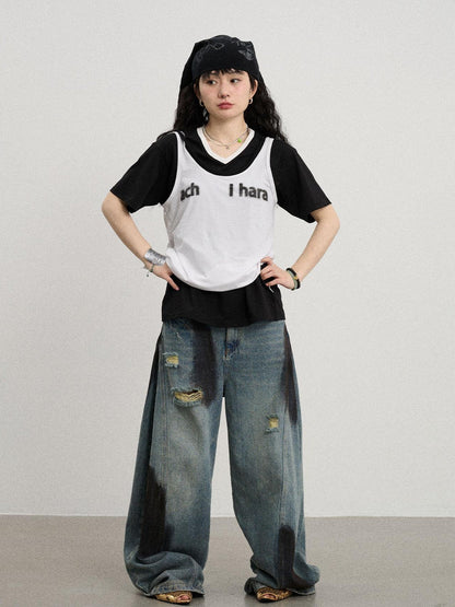 Achihara Melting Ice V-Neck Slip Top