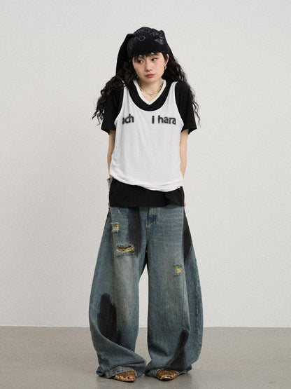 Achihara Melting Ice V-Neck Slip Top