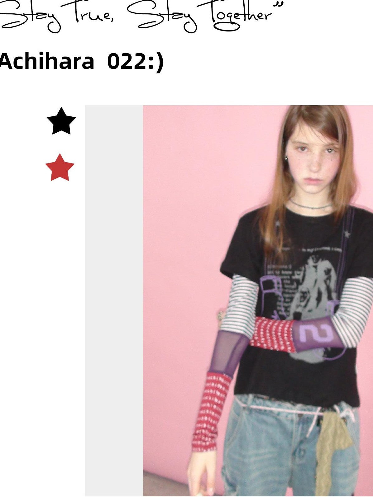 Achihara Mesh Layered Print Color Block Women&