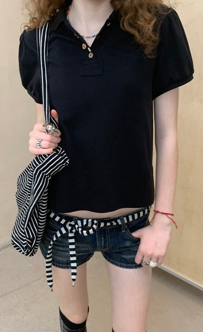 Achihara_Minimalist_Puff_Sleeve_Polo_Women&