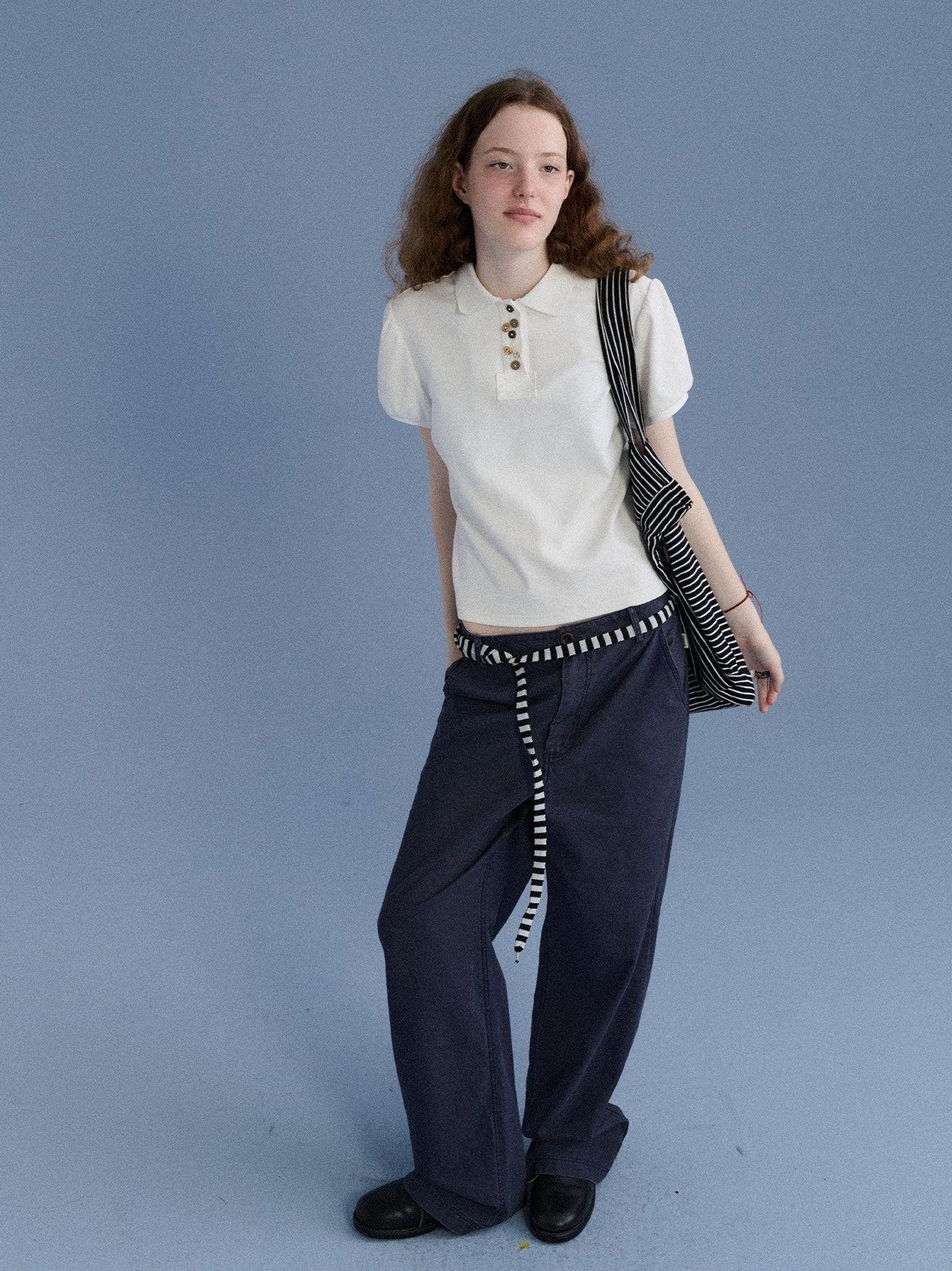 Achihara Minimalist Puff Sleeve Polo Women&