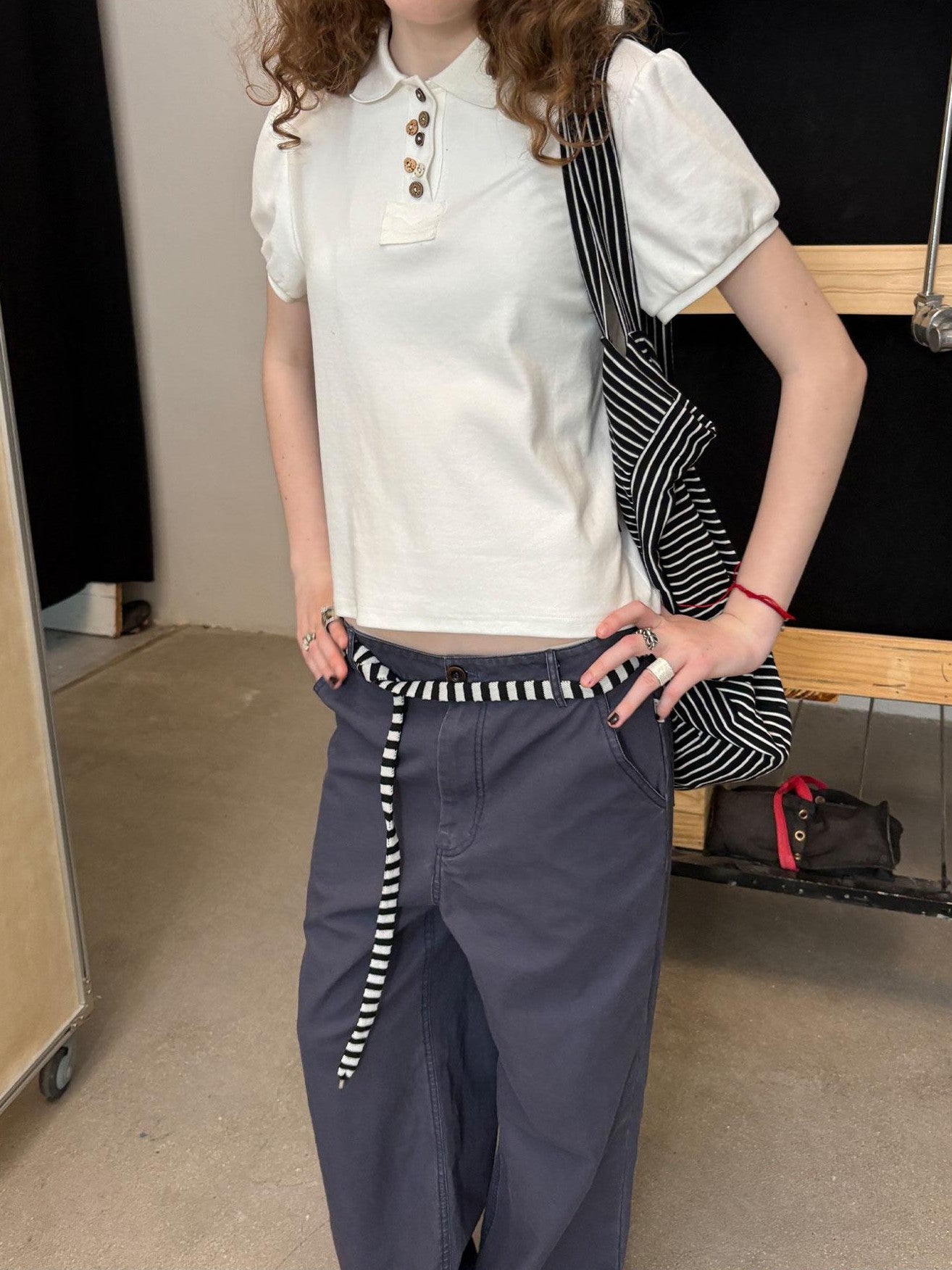 Achihara Minimalist Puff Sleeve Polo Women&