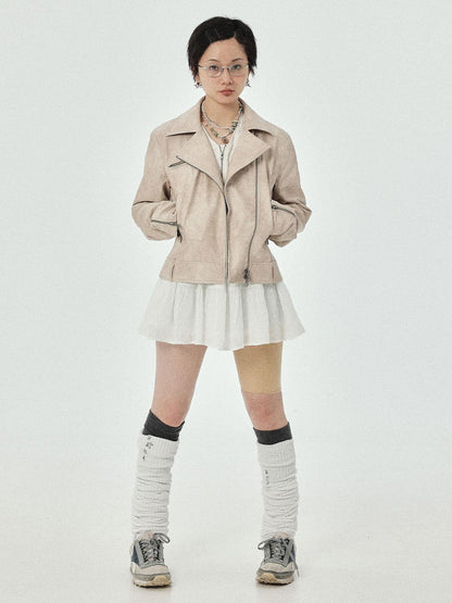 Achihara Minnie S Vintage Pu Leather Jacket