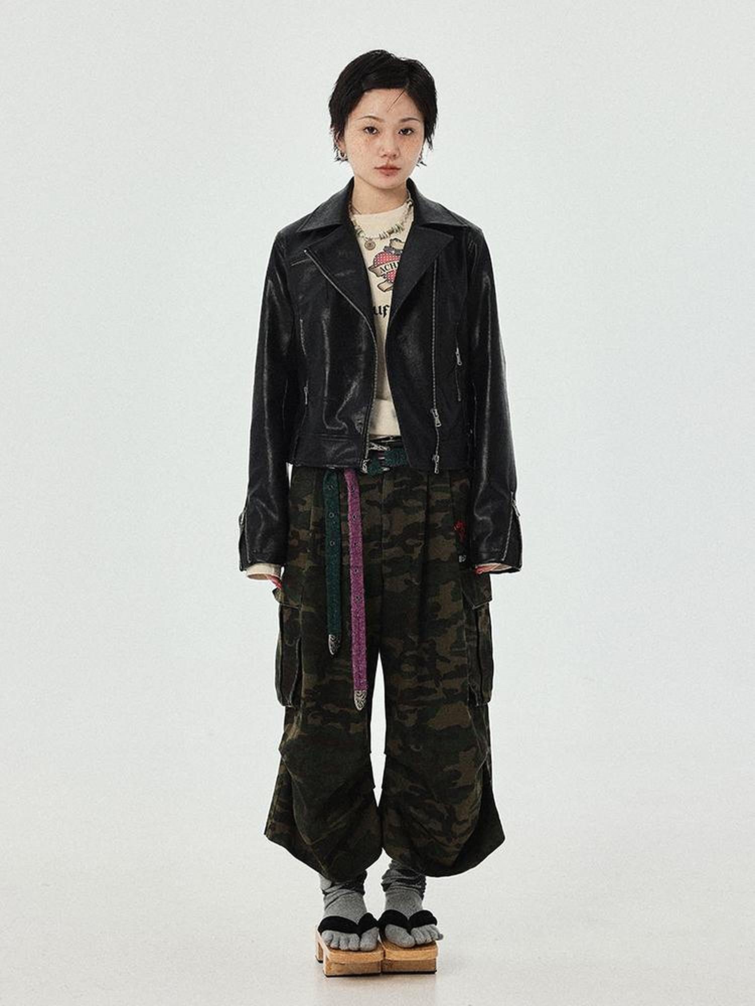 Achihara Minnie S Vintage Pu Leather Jacket