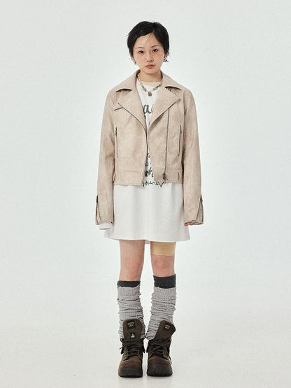 Achihara Minnie S Vintage Pu Leather Jacket