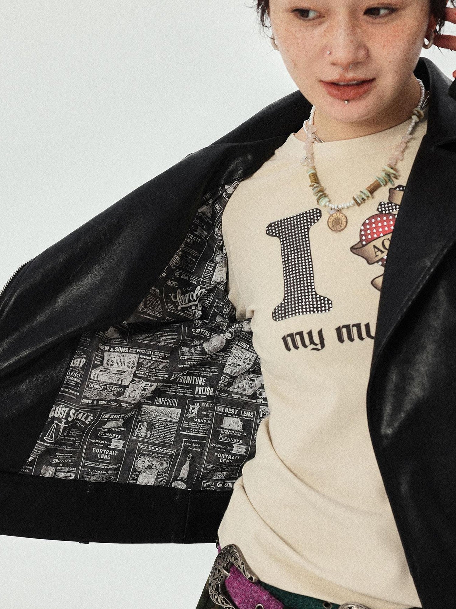 Achihara Minnie S Vintage Pu Leather Jacket