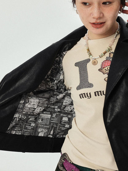 Achihara Minnie S Vintage Pu Leather Jacket