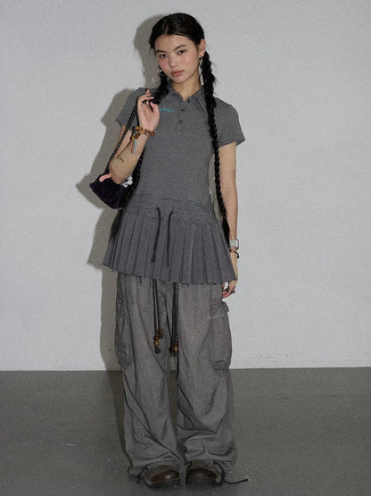 Nerd Skirt Pleated Polo Dress