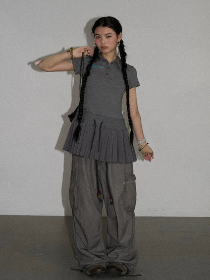 Nerd Skirt Pleated Polo Dress