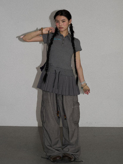 Achihara Nerd Skirt Pleated Polo Dress