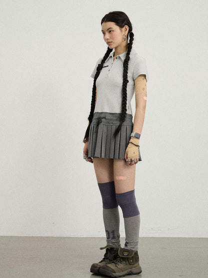 Achihara Nerd Skirt Pleated Polo Dress