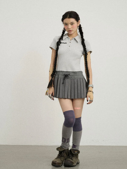 Nerd Skirt Pleated Polo Dress