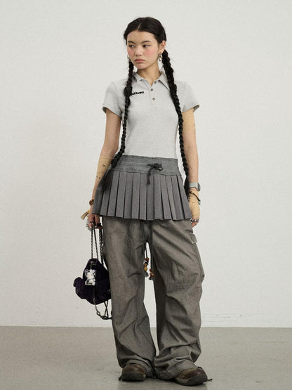 Achihara Nerd Skirt Pleated Polo Dress