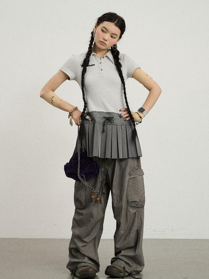 Achihara Nerd Skirt Pleated Polo Dress
