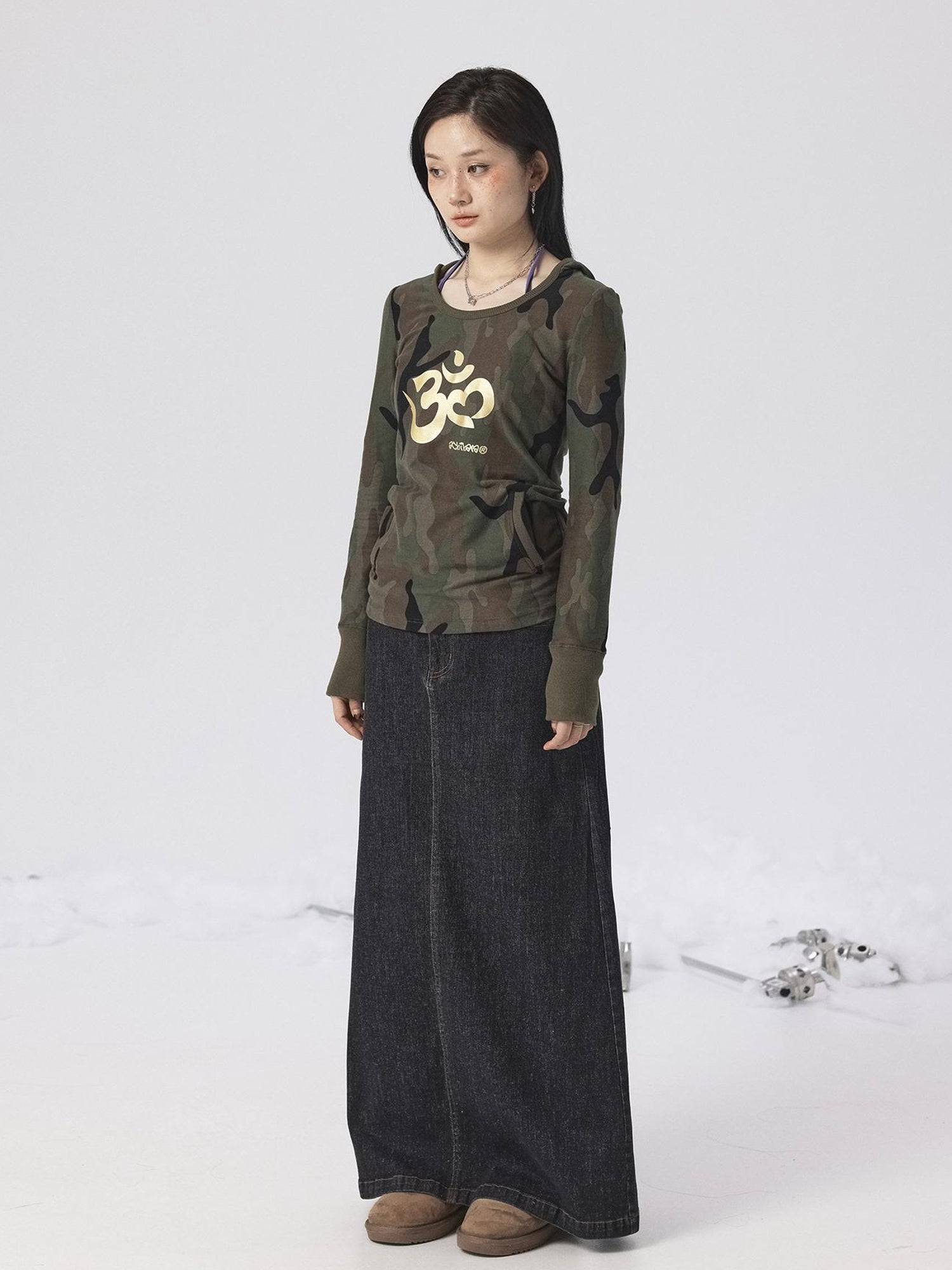 Achihara Olive Om Dream Print Long Sleeve Tee