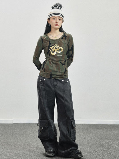 Achihara Olive Om Dream Print Long Sleeve Tee