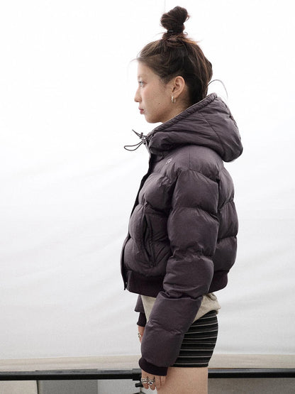 Om Embroidered Short Puffer Jacket