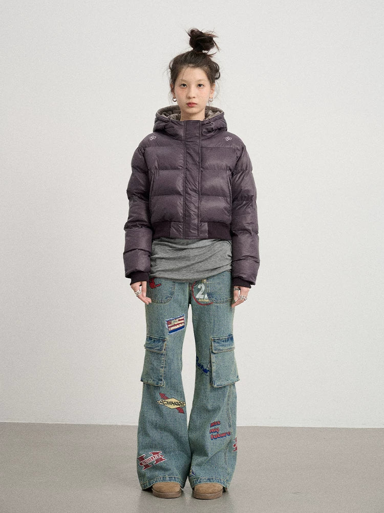 Achihara Om Embroidered Short Puffer Jacket-2