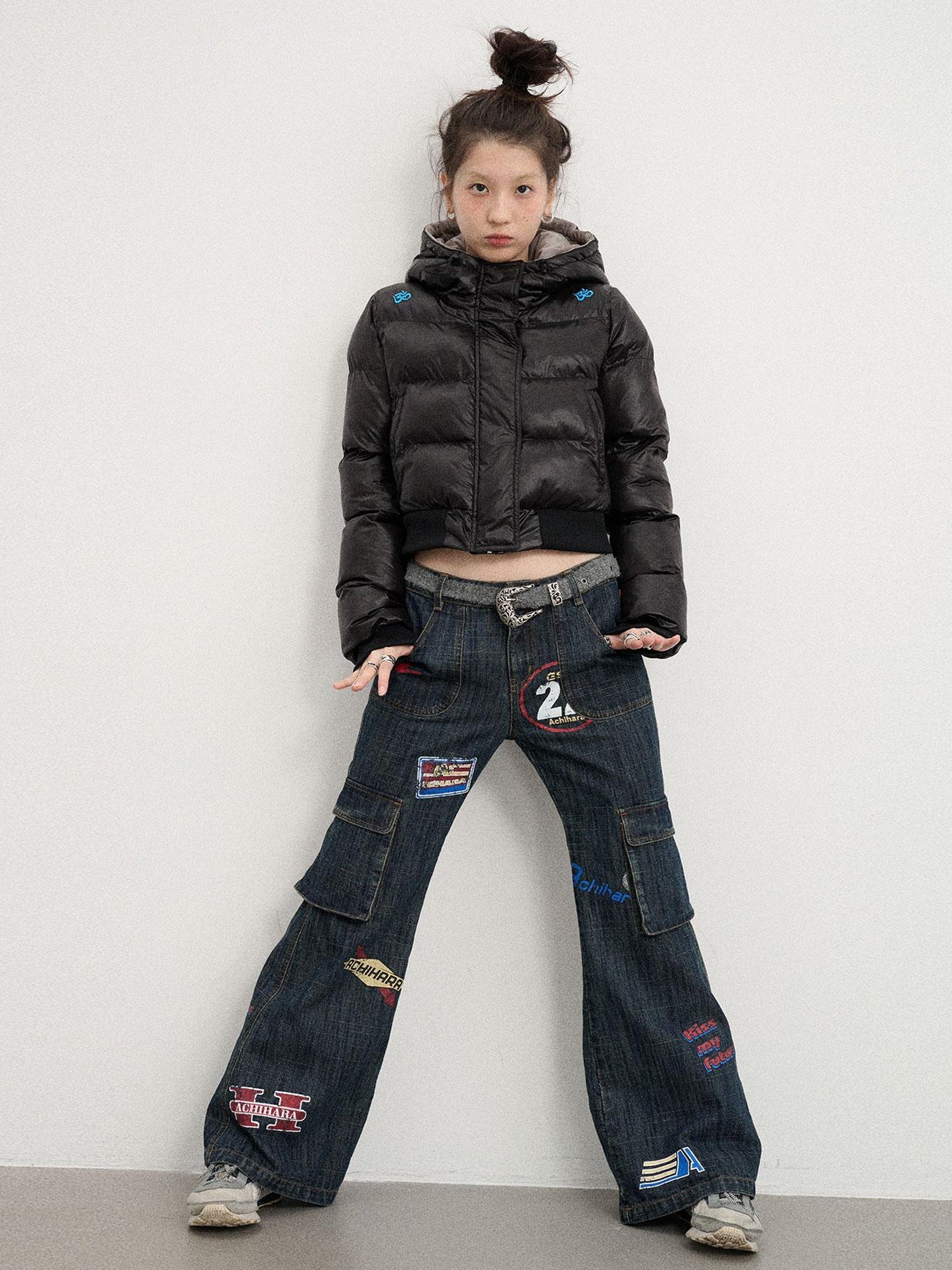 Achihara Om Embroidered Short Puffer Jacket
