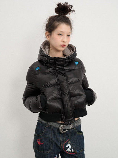 Achihara Om Embroidered Short Puffer Jacket