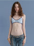 Achihara Ombre Blue Geometric Print Adjustable Tie Straps Women&