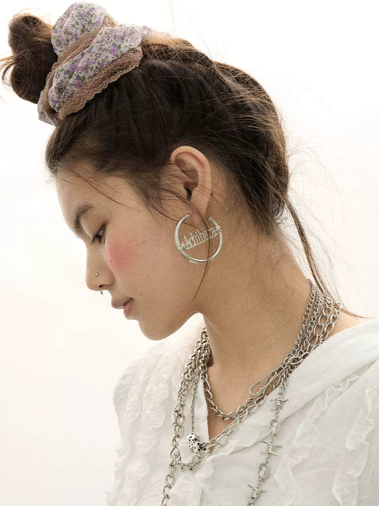 Achihara Orbit Star Earrings Chic Celestial Hoops-4