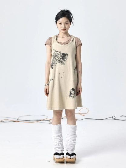 Oxidized Soap Flake A Line Hooded Sundress