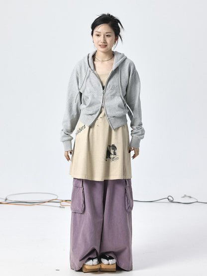 Achihara Oxidized Soap Flake A Line Hooded Sundress