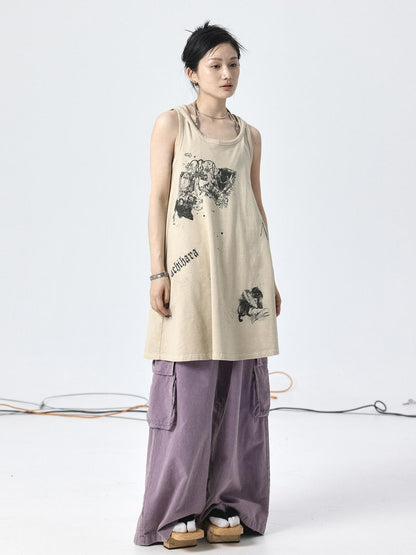 Achihara Oxidized Soap Flake A Line Hooded Sundress